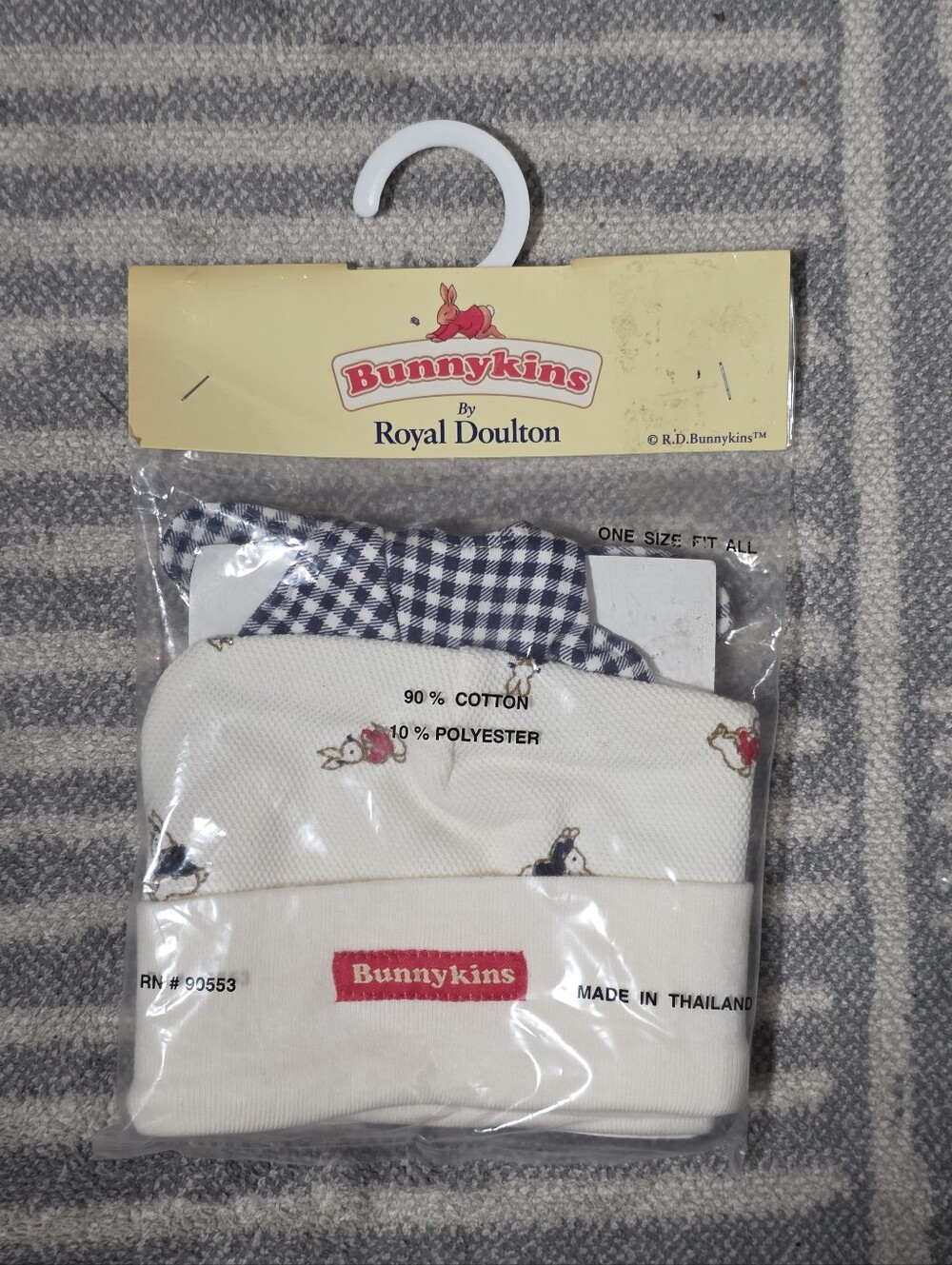 Bunnykins By Royal Doulton Baby Hat Set Cotton Bunny Print One Size